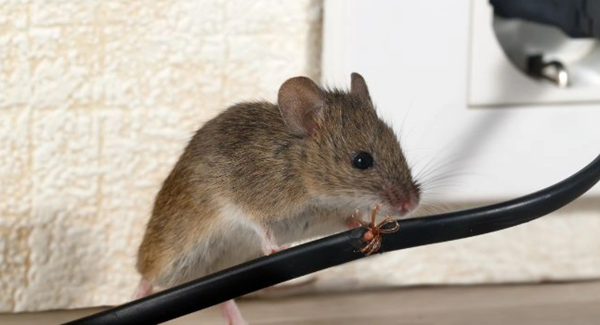 Mouse next to a wire