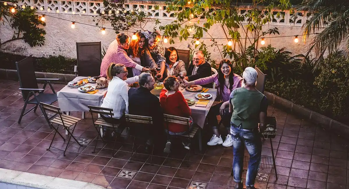 Family sitting around the table