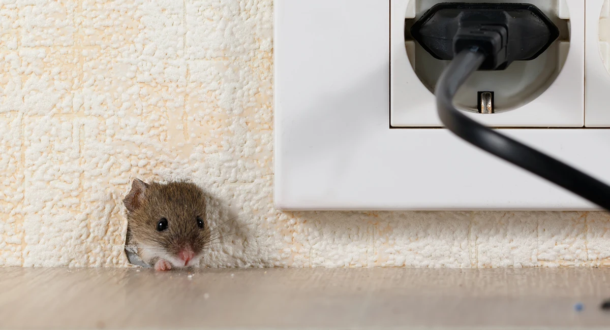 Mouse coming out of a wall