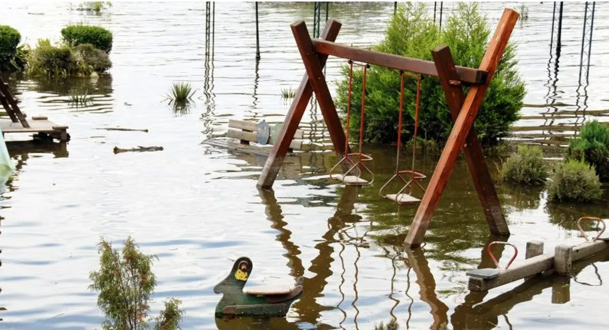Flooded playground